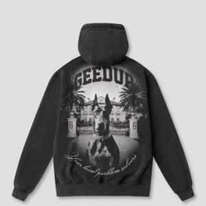 Dobermann Hoodie Washed Black