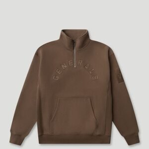 Generals Oversized Qtr Zip Chestnut