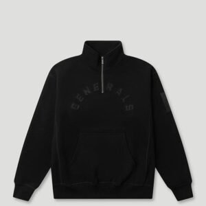 Generals Oversized Qtr Zip Jet Black