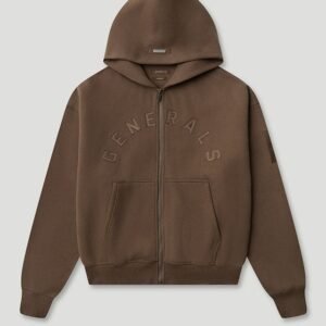 Generals Oversized Zip Hoodie Chestnut