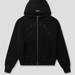 Generals Oversized Zip Hoodie Jet Black
