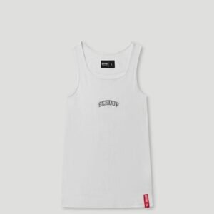 Team Logo Ribbed Tank Top White