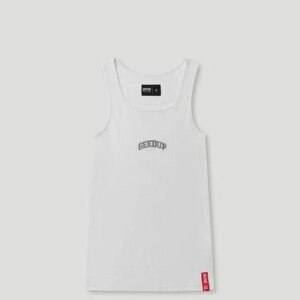Team Logo Ribbed Tank Top White