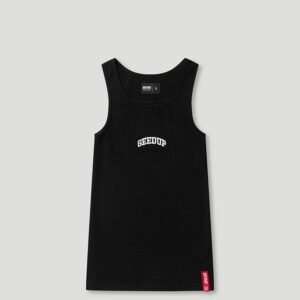 Team Logo Ribbed Tank Top Black
