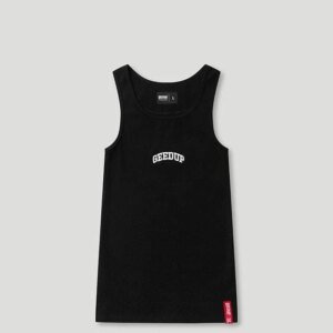 Team Logo Ribbed Tank Top Black