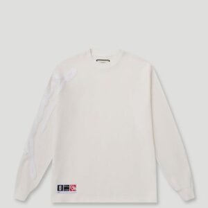 Waffle Signature Long Sleeve Tee – White/White