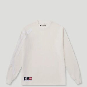 Waffle Signature Long Sleeve Tee – White/White