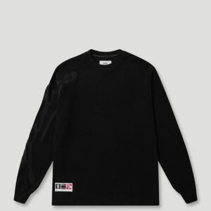 Waffle Signature Long Sleeve Tee – Black/Black