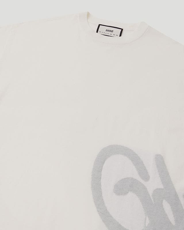 Handstyle Logo Knitted Lil Don Tee Cream/Grey - Image 3