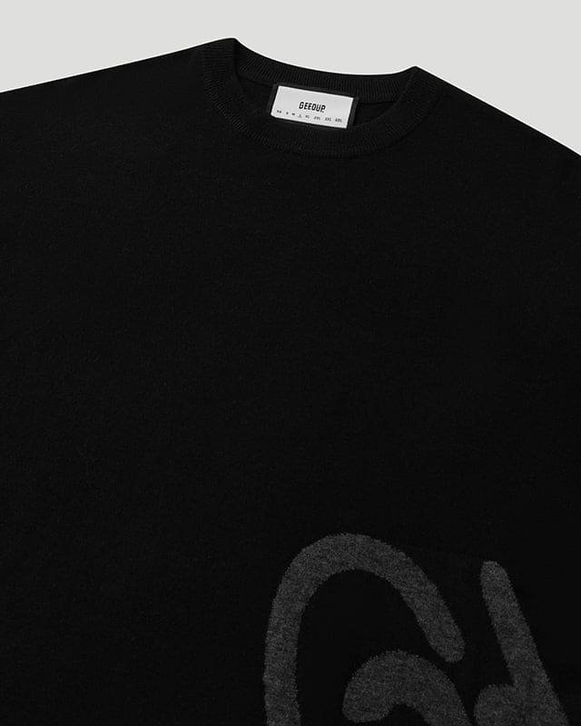Handstyle Logo Knitted Tee Black/Grey - Image 3