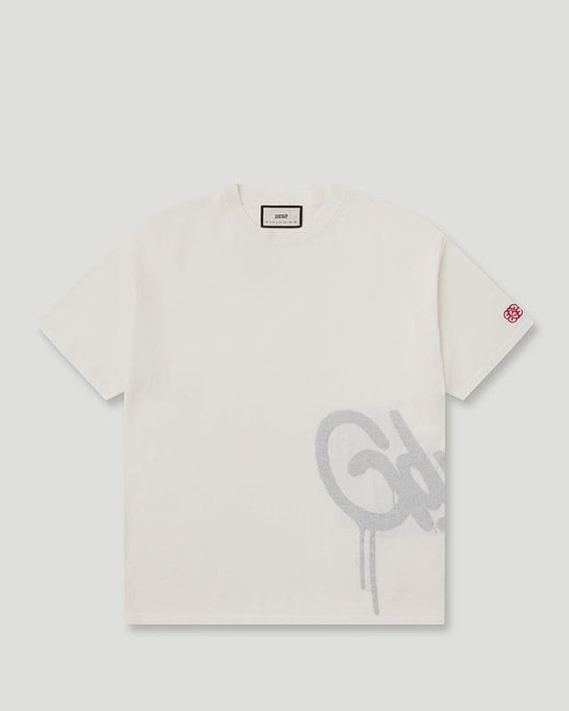 Handstyle Logo Knitted Tee Cream/Grey