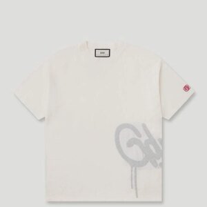 Handstyle Logo Knitted Tee Cream/Grey