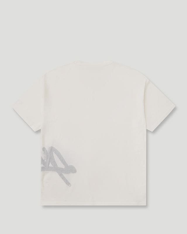 Handstyle Logo Knitted Tee Cream/Grey - Image 2