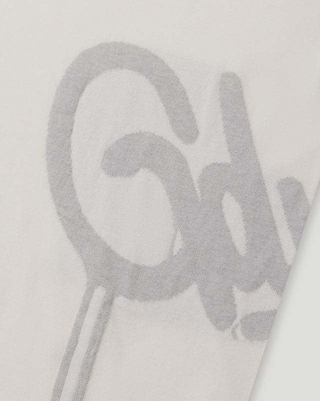 Handstyle Logo Knitted Tee Cream/Grey - Image 4