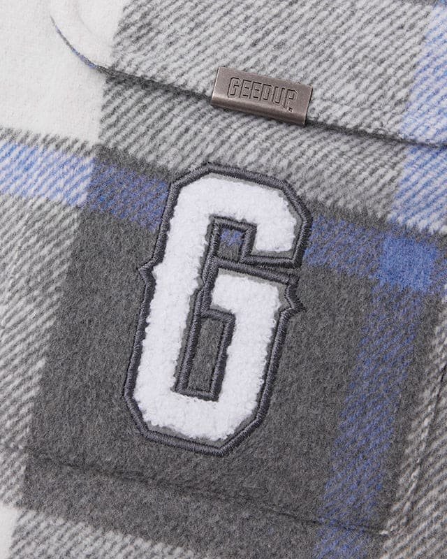 PFK Flannel Jacket Grey Blue/Cream - Image 5