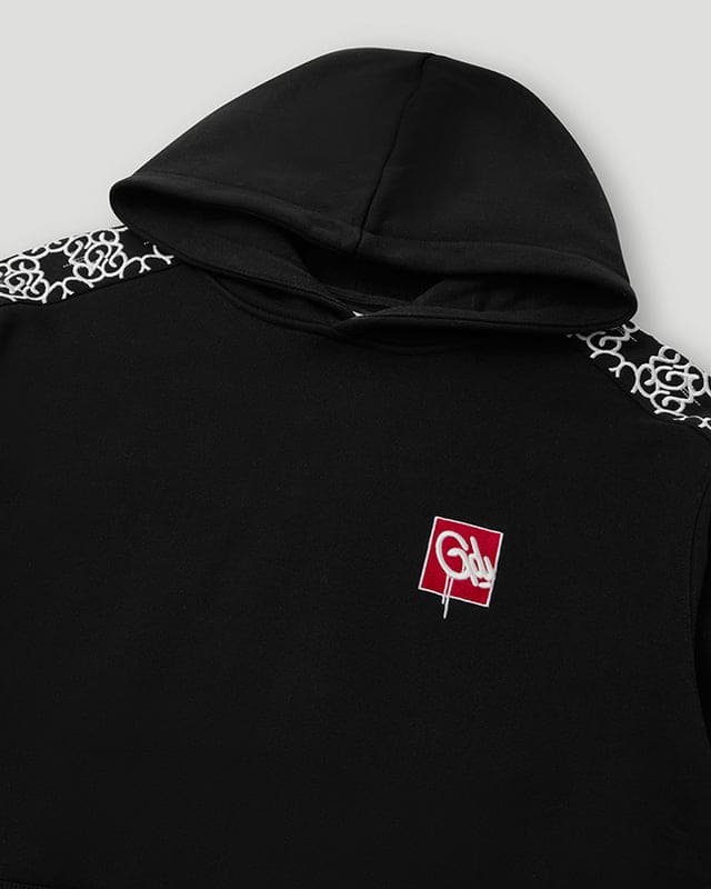 Mono Logo Tape Hoodie Black - Image 2