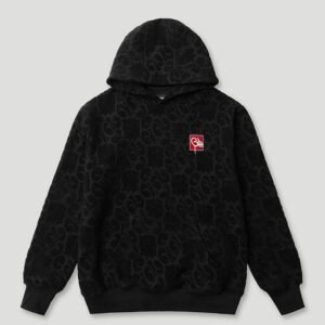 Mono Logo Jacquard Monogram Hoodie Black