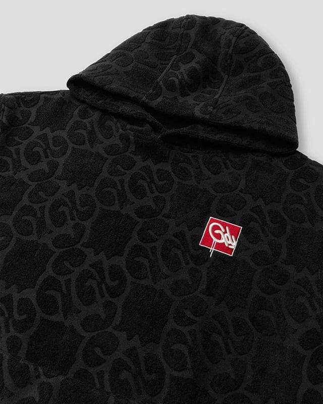 Mono Logo Jacquard Monogram Hoodie Black - Image 2