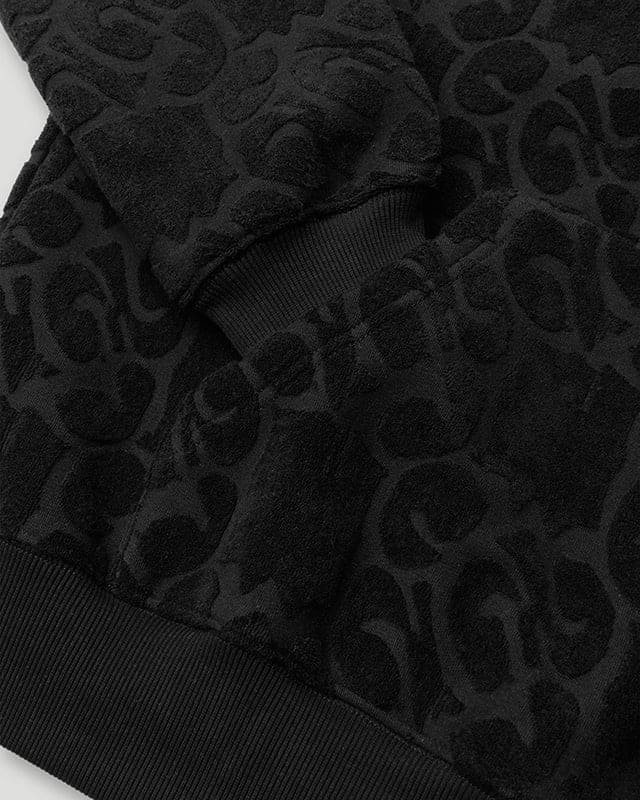 Mono Logo Jacquard Monogram Hoodie Black - Image 3