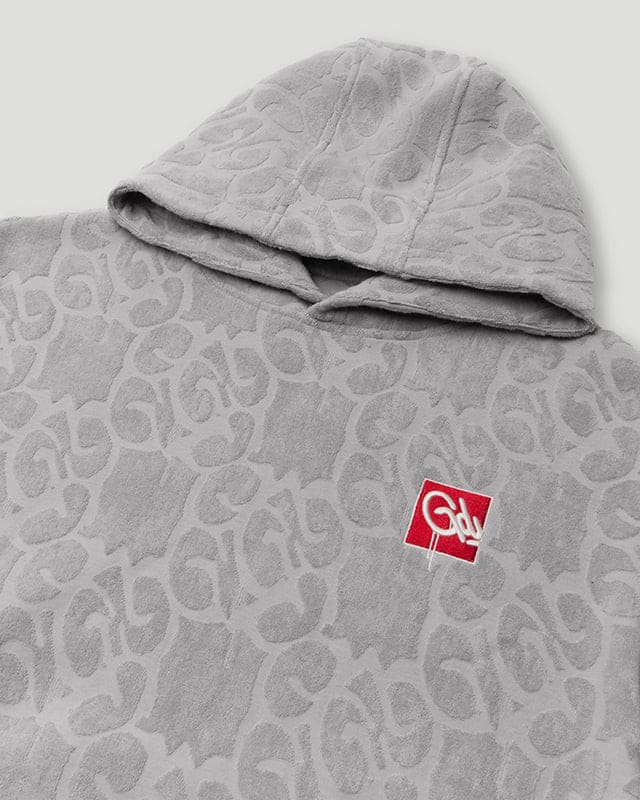 Mono Logo Jacquard Monogram Hoodie Grey - Image 2