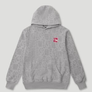 Mono Logo Jacquard Monogram Hoodie Grey