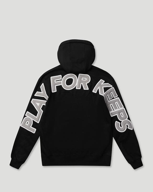 PLAY FOR KEEPS O/S Hoodie Black/Grey