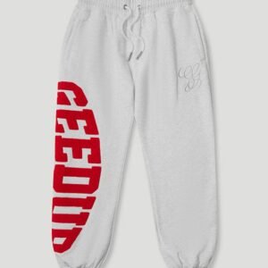 Team Logo Cursive Trackpant White Marle/Red