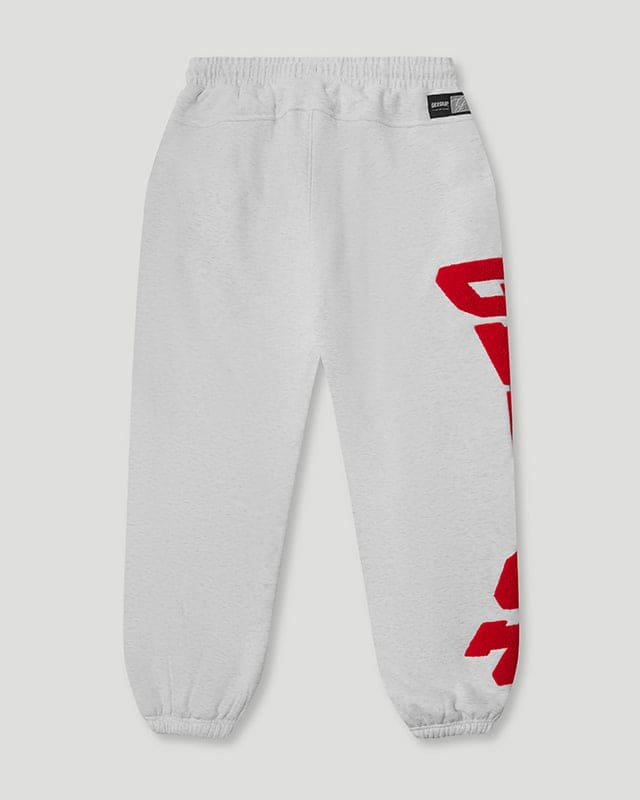 Team Logo Cursive Trackpant White Marle/Red - Image 2
