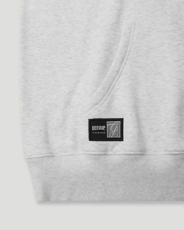Team Logo Cursive Hoodie White Marle/Red - Image 3