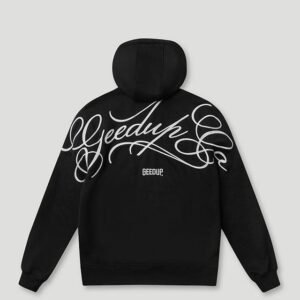 Cursive Logo Hoodie Black/White