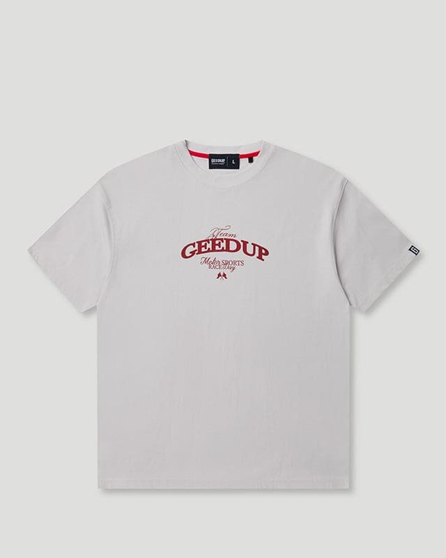 Team Geedup T-Shirt Ice Grey/Red - Image 2