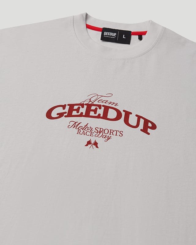 Team Geedup T-Shirt Ice Grey/Red - Image 3