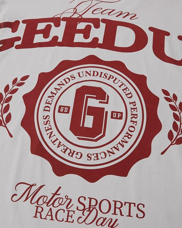 Team Geedup T-Shirt Ice Grey/Red - Image 4