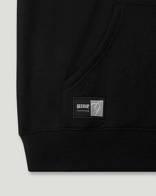 Team Logo Cursive Hoodie Black/Grey - Image 3