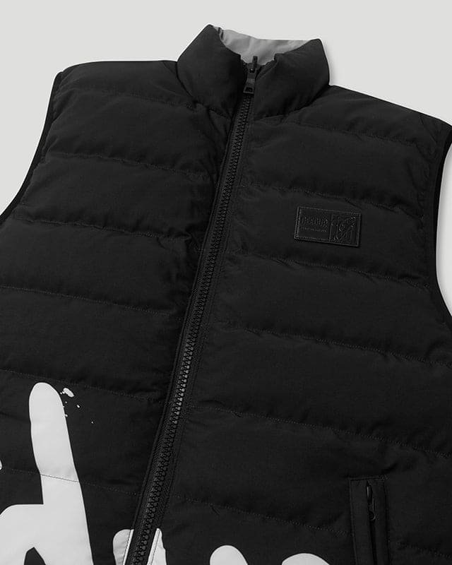 Handstyle/Team Logo Puffer Vest Black/Grey - Image 5