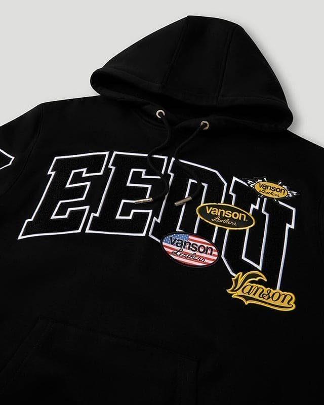 Team Logo x Vanson Hoodie Black - Image 3
